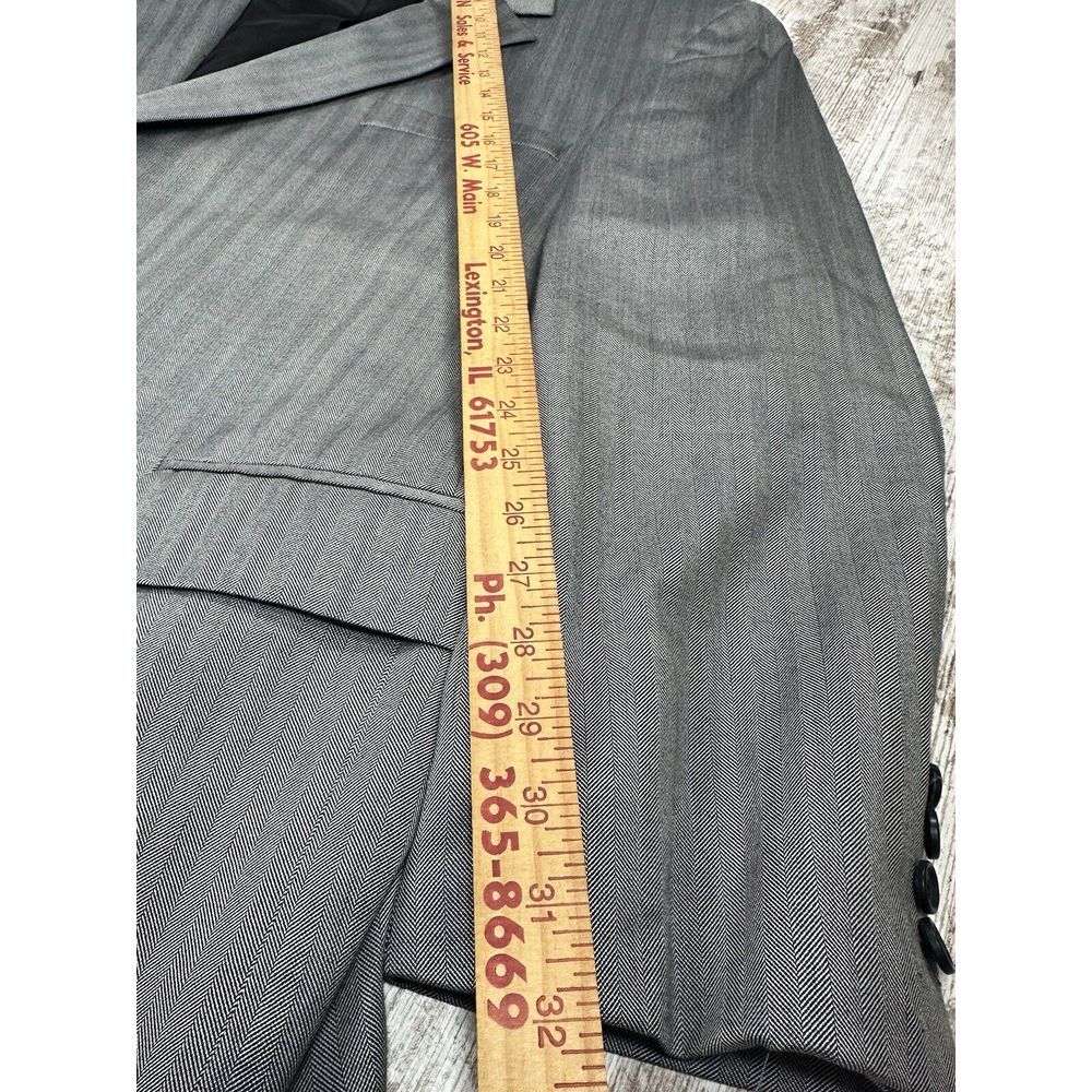 Jos. A Bank Men's Suit Jacket Size 48R Silk Wool Blend Blazer Sport Jacket Gray - Picture 7 of 9
